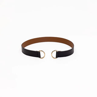 Loop Skinny Scarf Reversible Leather Belt