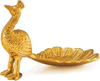 Large Gold Peacock Candy Dish Fruit Bowl, Decorative Bowl
