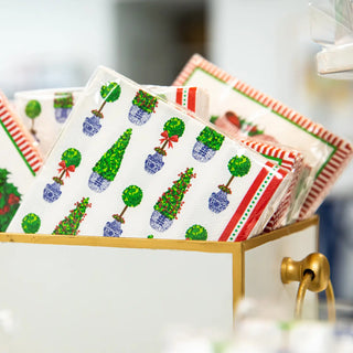 Christmas Topiaries Cocktail Napkins | Pack of 20