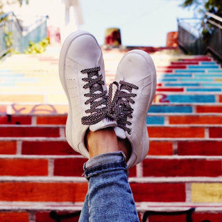 NAVY SHOELACES - RED
