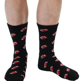 Classic Crew Socks - Men's Collection - Footballs - Black