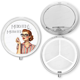 Purse Pill Box Organizer, Medicated & Motivated