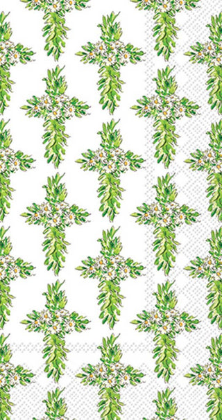 Paper Guest Towel Pack of 16 Floral Cross