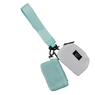 LULU MAC Mint/White Double Pouch Wristlets