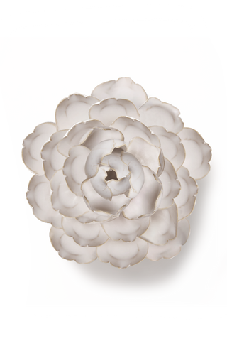 Ivory Keiko Peony Garden Decor Gift Box Ceramic Flower