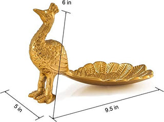 Large Gold Peacock Candy Dish Fruit Bowl, Decorative Bowl