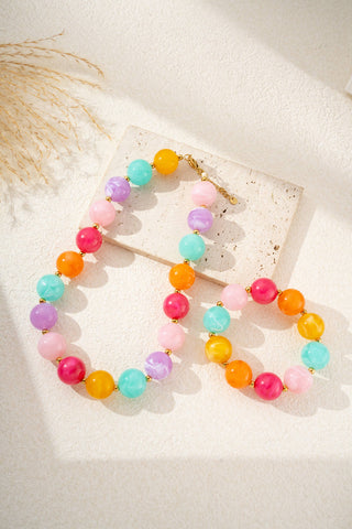 Marbled Resin Beaded Necklace