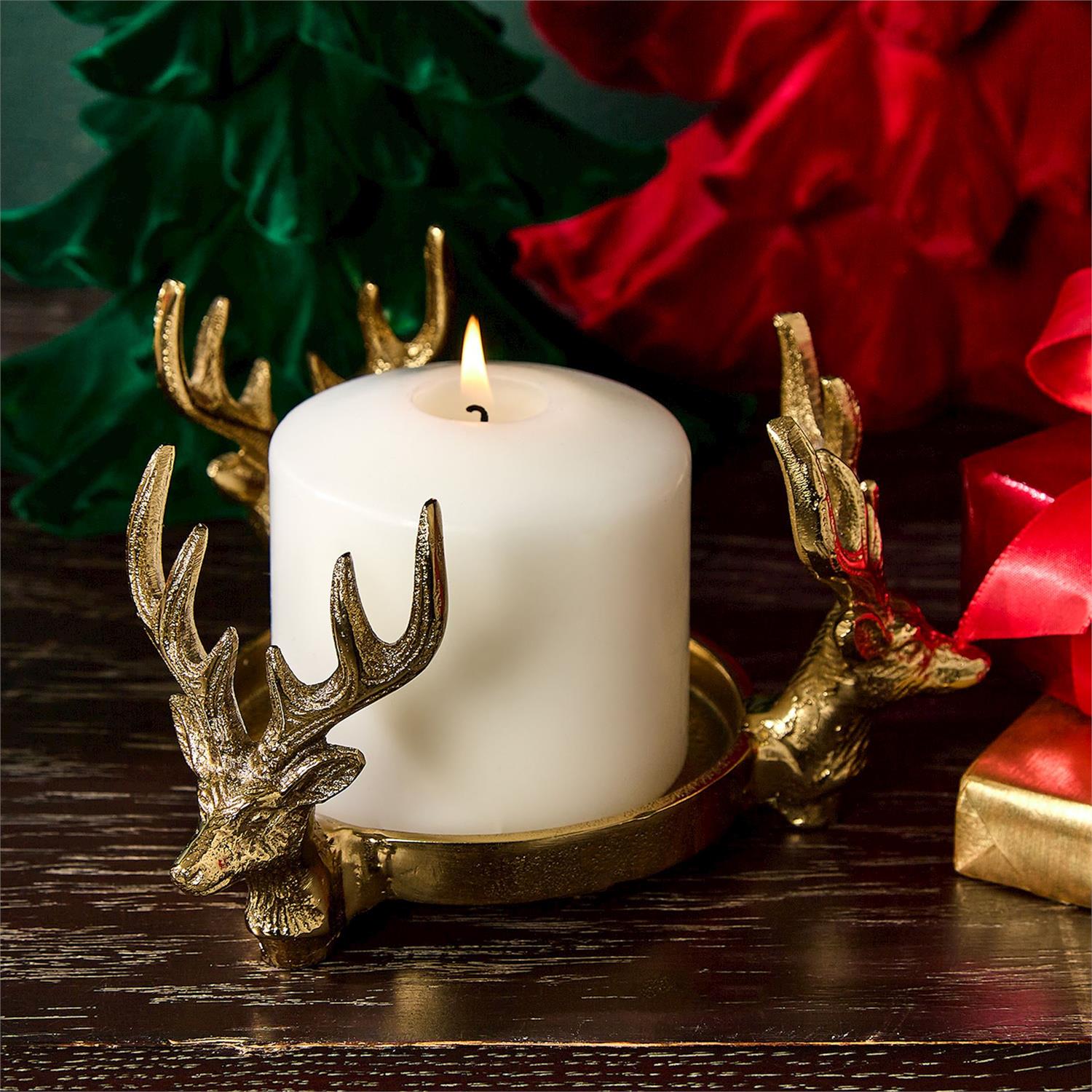 Gold Stag Bottle Coaster/Pillar Candleholder - Thumbnail 4