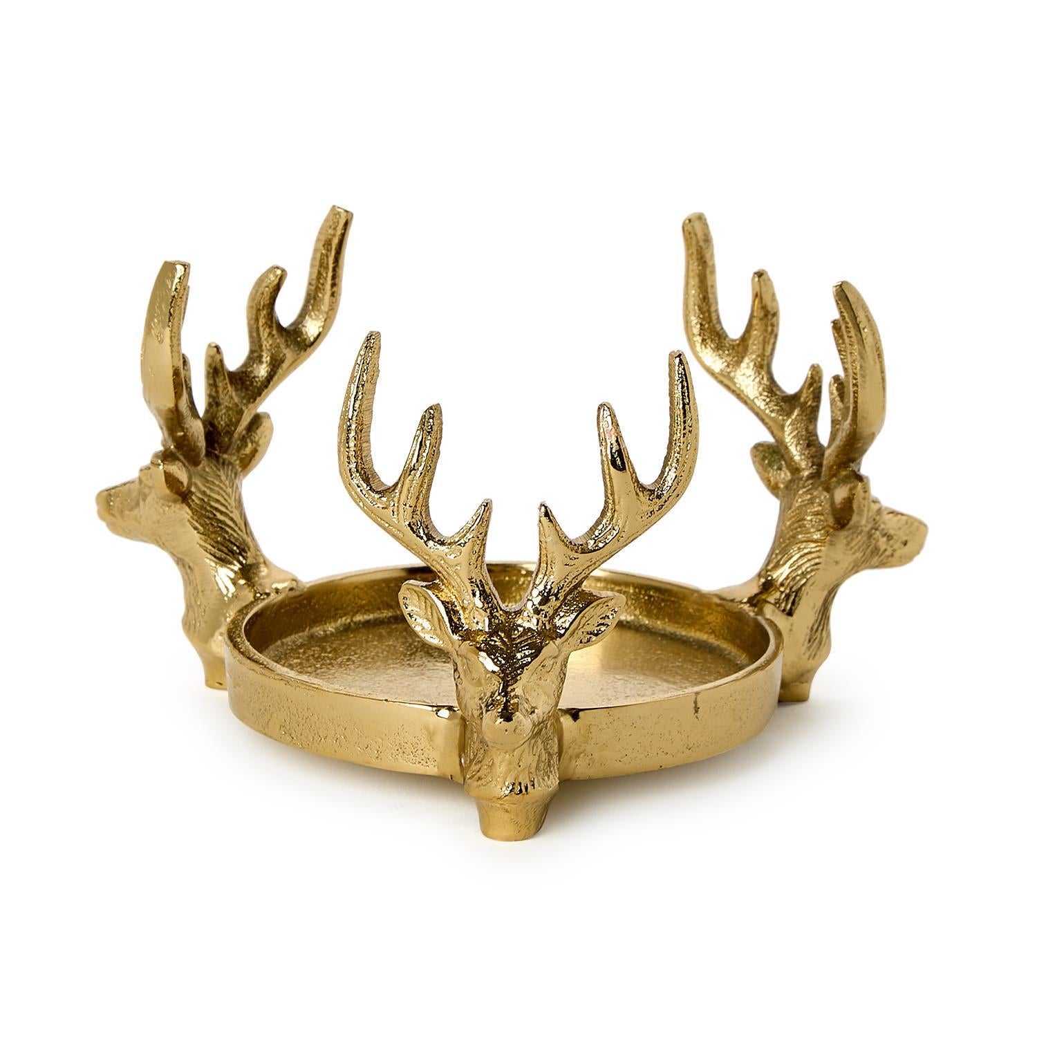 Gold Stag Bottle Coaster/Pillar Candleholder - Thumbnail 2