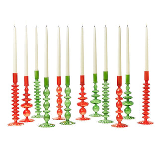 Hand-Blown Glass Candlesticks
