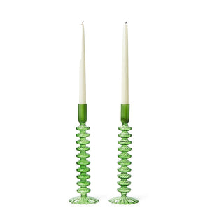 Hand-Blown Glass Candlesticks