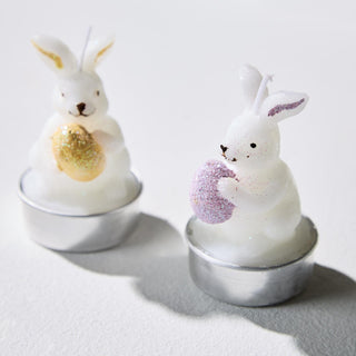 Hand-Painted Bunny Tealight Candles