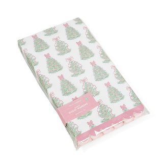 Fancy Holiday Bow Scallop Guest Towels