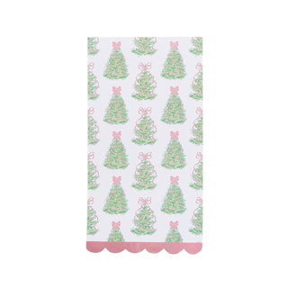 Fancy Holiday Bow Scallop Guest Towels