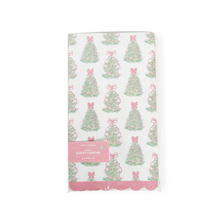 Fancy Holiday Bow Scallop Guest Towels