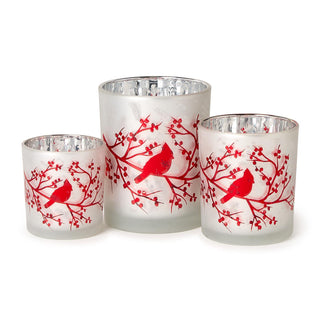 Red Cardinal Metallic Tealight Candleholders