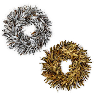 Shimmering Plumage Feather Holiday Wreath Assorted Colors