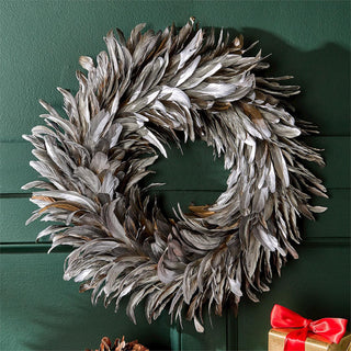 Shimmering Plumage Feather Holiday Wreath Assorted Colors