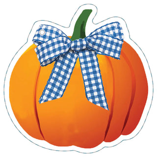Pumpkin with Gingham Bow Die-Cut Gift Tags