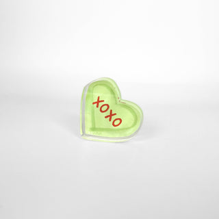 XOXO Green Acrylic "Candy Heart"