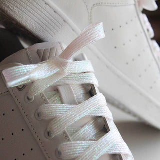 White Glitter Shoelaces