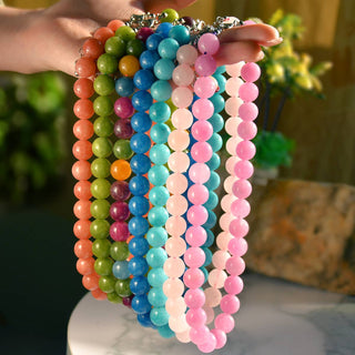 Vintage Natural Stone Crystal Beaded Necklace