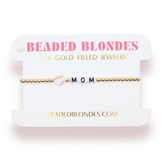 Baseball Mom Bracelet: Standard 6.75 / Gold
