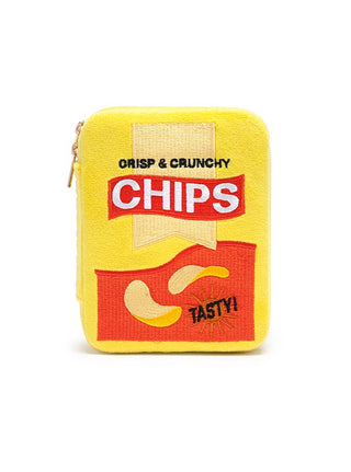 Velvet Jewelry Zip Case / Organizer - Bag of Chips - Yellow