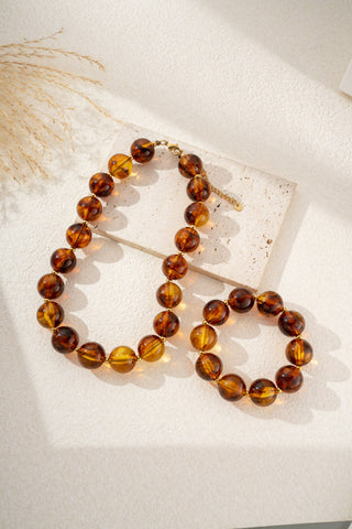 Marbled Resin Beaded Necklace