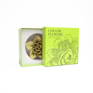 Peridot Green Maiden Lotus Ceramic Flowers - Wall Art Floral
