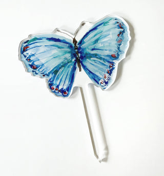 Blue Butterfly Plant Stick