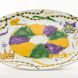 King Cake Platter - Mardi Gras Mask