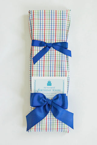 Bright Plaid Birthday Knife