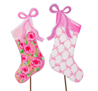 Pink Fanciful Ribbon Stockings