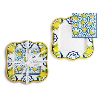 Palermo Decorative Napkin Holder & Cocktail Napkins (Pack of 20) Gift Set