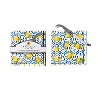 Palermo Cocktail Napkins (Pack of 20) & Mini Laguiole Cheese Knife Gift Set