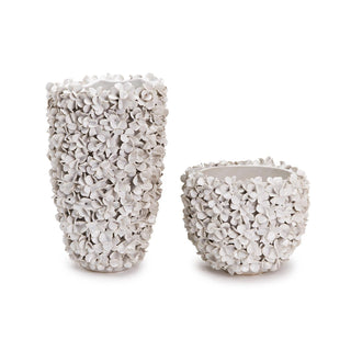 Hydrangea Petals White Planter/Vases - Ceramic