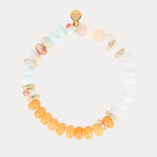 Capri Beaded Bracelet - Peach/Aqua