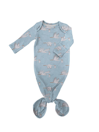 Boy Stork Knotted Infant Gown