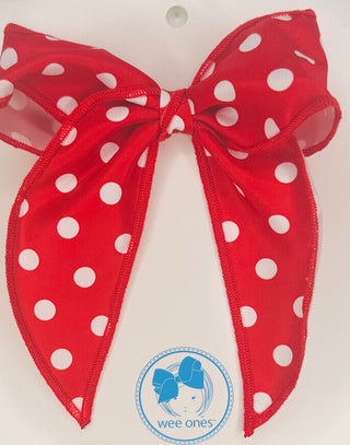 Dot Print Fabric Bow with Edge
