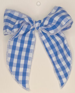 Gingham Print Tails Hair Bow