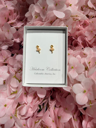Pink Enamel Ballerina Earrings
