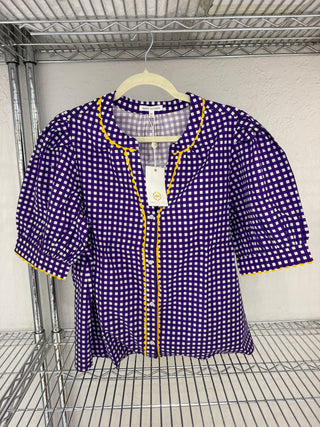 Elaine Top | Gingham Purple