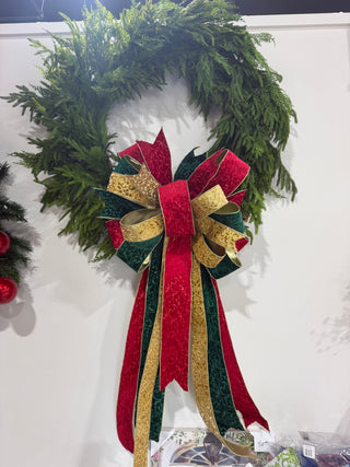 Traditional Embossed Christmas Bow