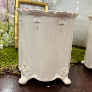 Cream Cannister Vase