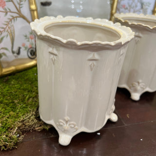 Cream Cannister Vase