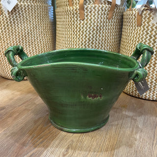 Green Potter's Handled Planter