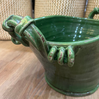 Green Potter's Handled Planter
