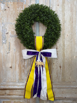 Wreath Sash Bow: Geaux Tigers!