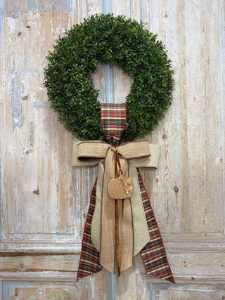Fall Bow Sash: Brown Plaid
